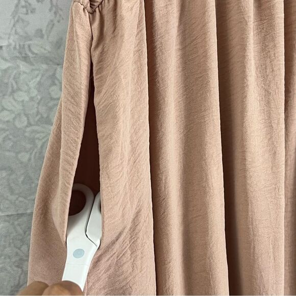 Sleeveless tank Maxi Stretch Pockets Front Slit Relax Earthy Minimalist Dress - Picture 10 of 11